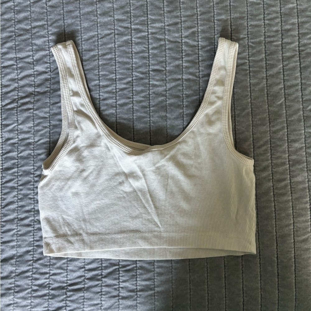 H&M Cream Ribbed Tank Top - Picture 2 of 3